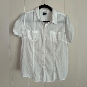 White short sleeve Faded Glory button up